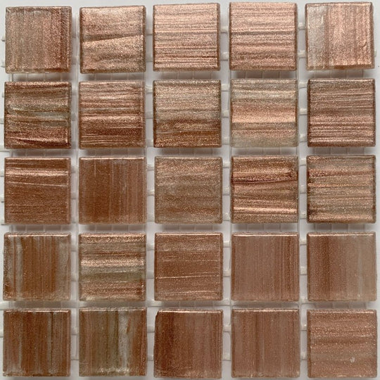 Mosaico de Vidrio con Vetas de Oro 20mm Cobre Claro