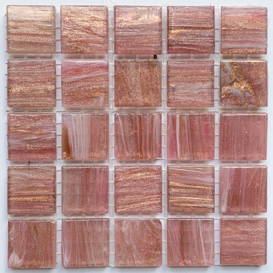 Mosaico de Vidrio con Vetas de Oro 20mm Pintalabios