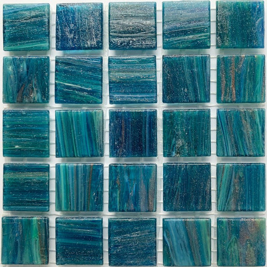 Mosaico de Vidrio con Vetas de Oro 20mm Paraíso