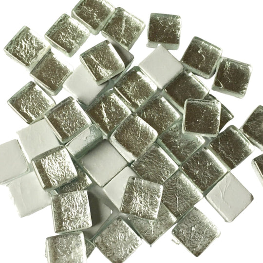 Pâtes de Verre Miroir Colorées 10mm  Argent