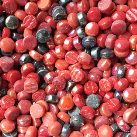 Gotas de Vidrio 12mm Mezcla Roja