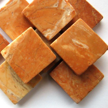 Marble 20x20mm  Orange Red