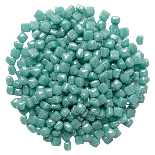 Micro Glass Cubes Iridised 4,8mm  Mid Teal