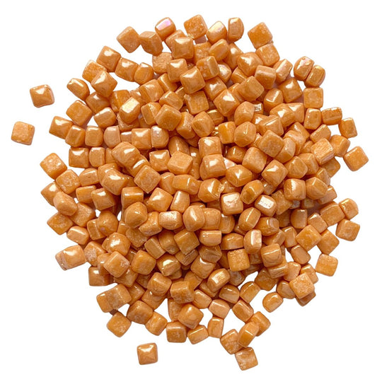 Micro Glass Cubes Iridised 4,8mm  Orange