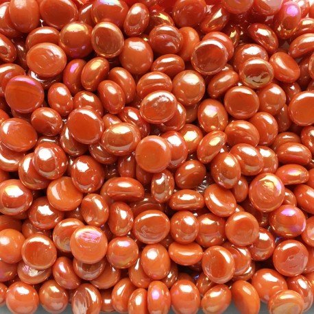 Billes de Verre Mini 9-13mm  Orange Irisée