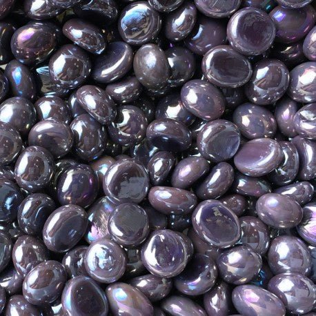 Billes de Verre Mini 9-13mm Prune Irisée