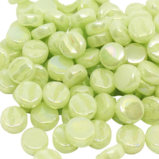 Dots Pearlised 8mm   Soft Green