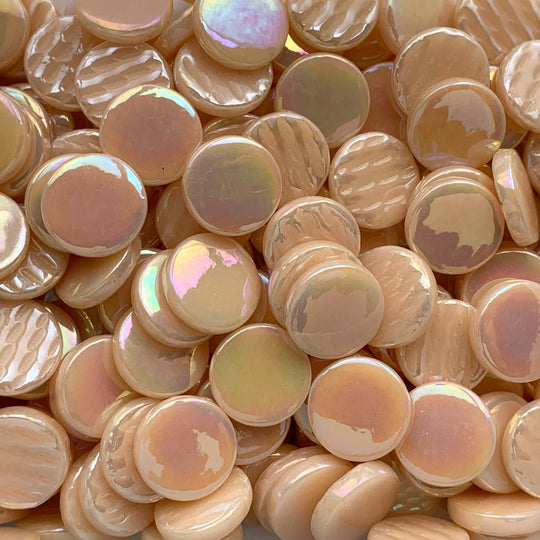 Glas-Pastillen Perle 18mm  Blush 