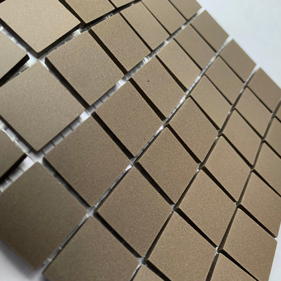 Winckelmans Anthracite – matte mozaïektegels van 20x20 mm op gaas