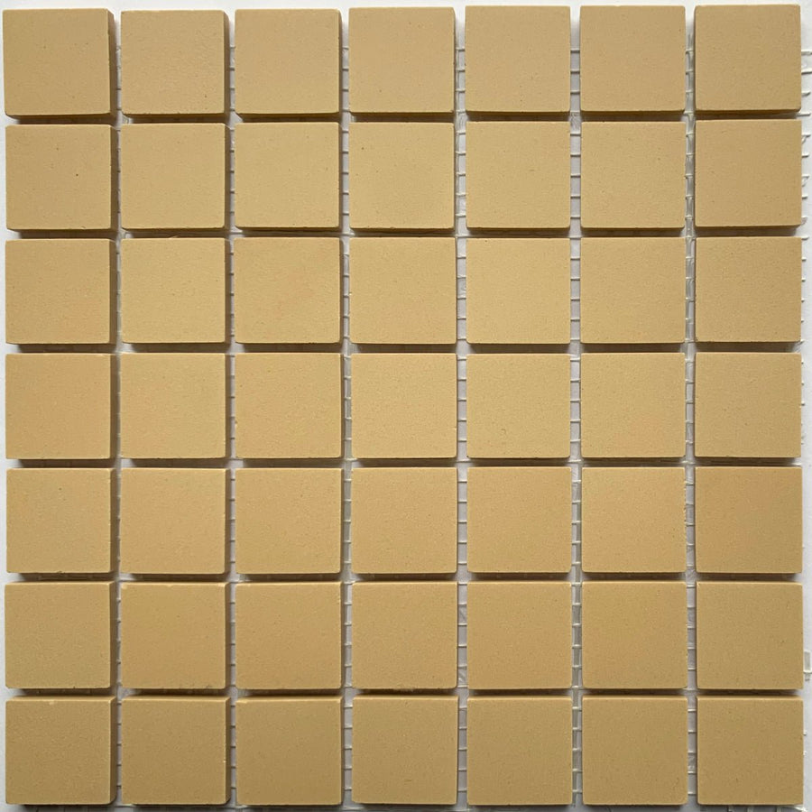 Winckelmans Cognac – matte mozaïektegels van 20x20 mm op gaas