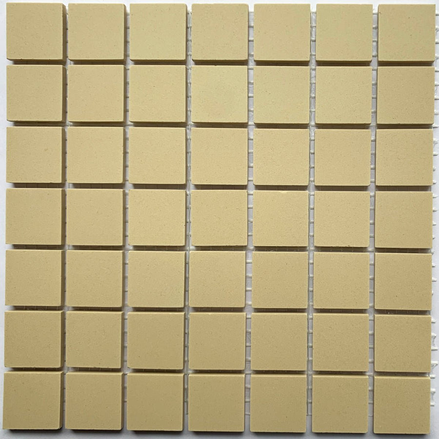 Winckelmans Ivoire – matte mozaïektegels van 20x20 mm op gaas