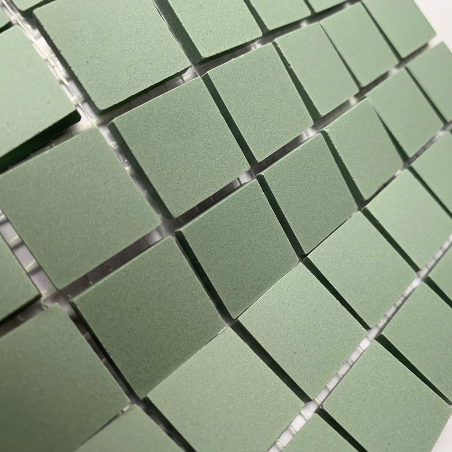 Winckelmans Vert Pale – matt 20x20 mm mosaic tiles on mesh